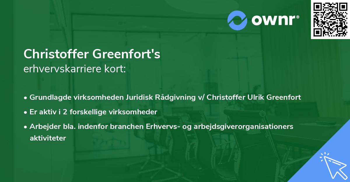 Christoffer Greenfort's erhvervskarriere kort