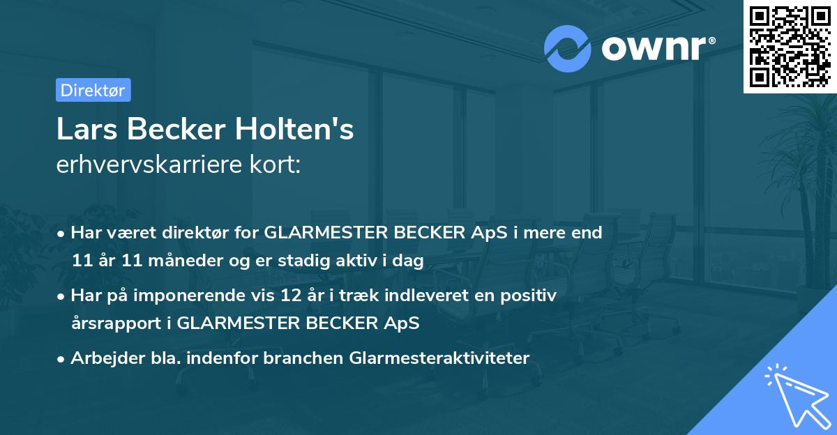Lars Becker Holten's erhvervskarriere kort