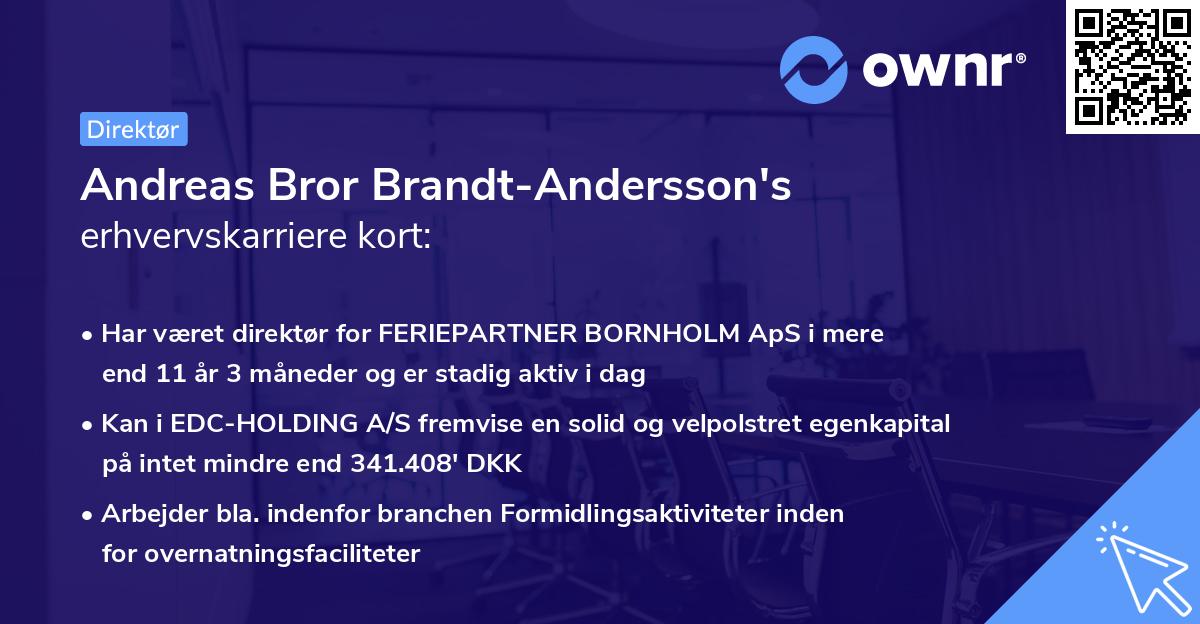Andreas Bror Brandt-Andersson's erhvervskarriere kort