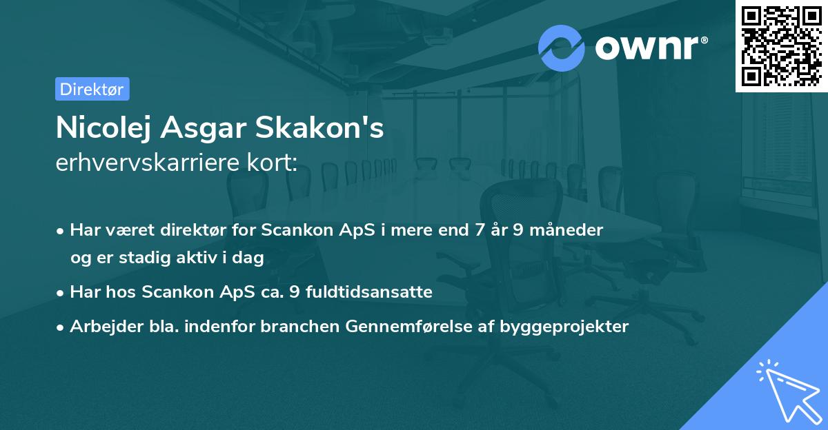 Nicolej Asgar Skakon's erhvervskarriere kort