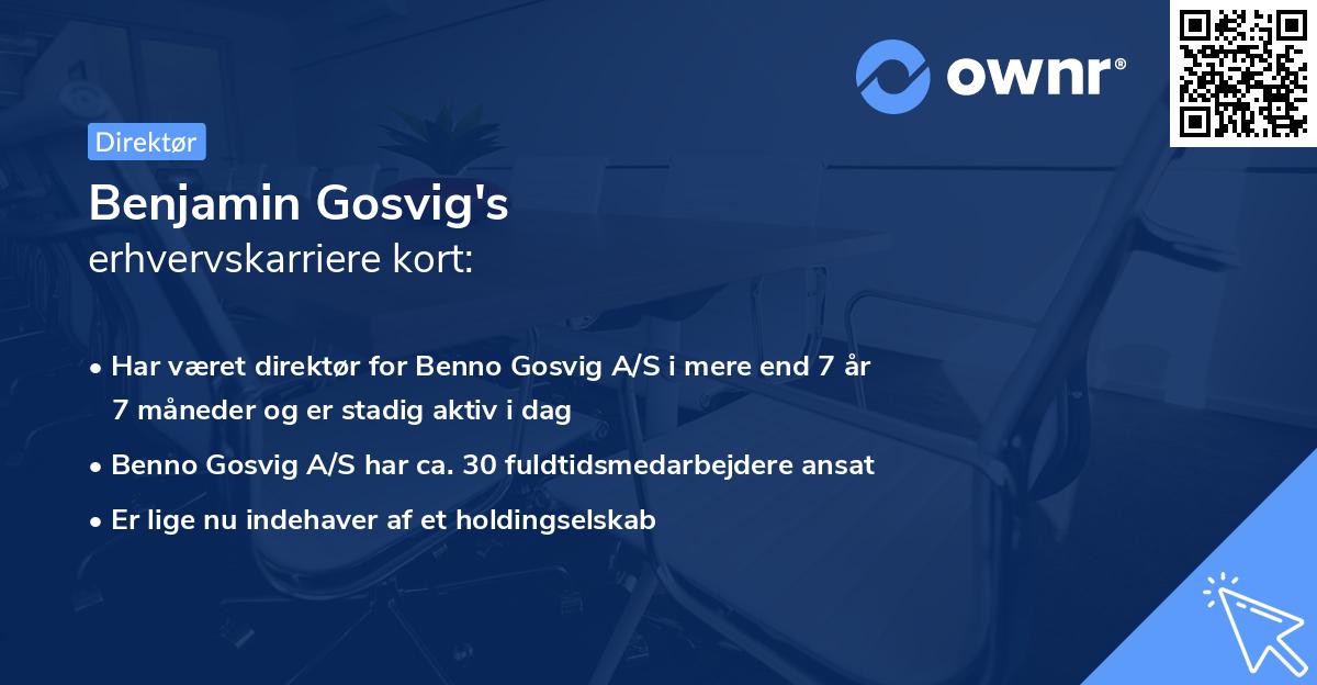 Benjamin Gosvig's erhvervskarriere kort