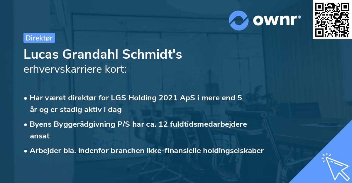 Lucas Grandahl Schmidt's erhvervskarriere kort