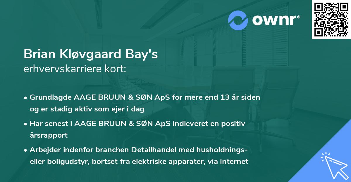 Brian Kløvgaard Bay's erhvervskarriere kort