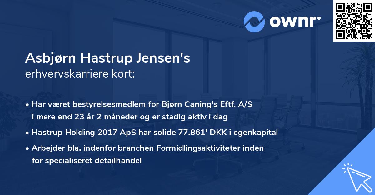 Asbjørn Hastrup Jensen's erhvervskarriere kort