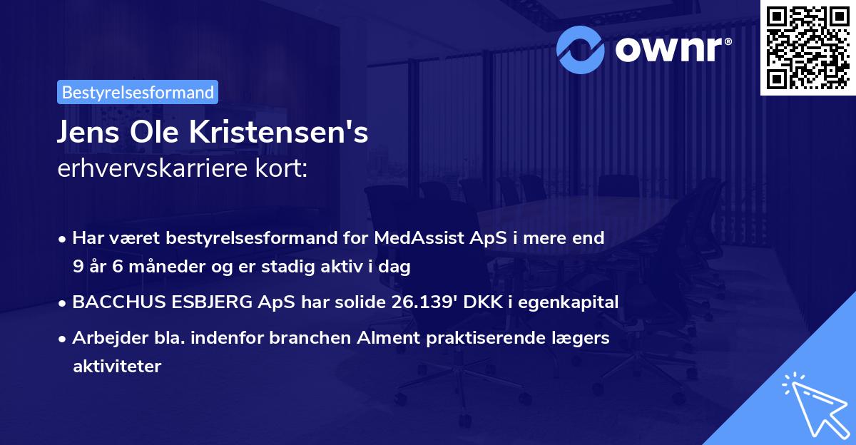 Jens Ole Kristensen's erhvervskarriere kort