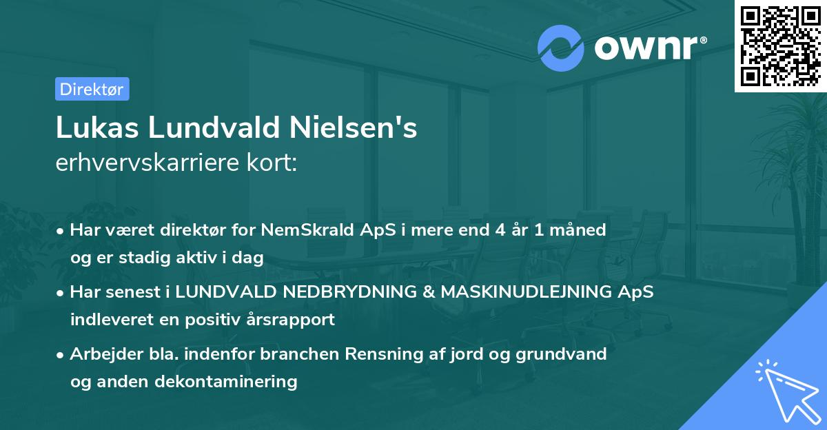 Lukas Lundvald Nielsen's erhvervskarriere kort
