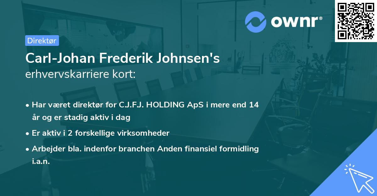 Carl-Johan Frederik Johnsen's erhvervskarriere kort