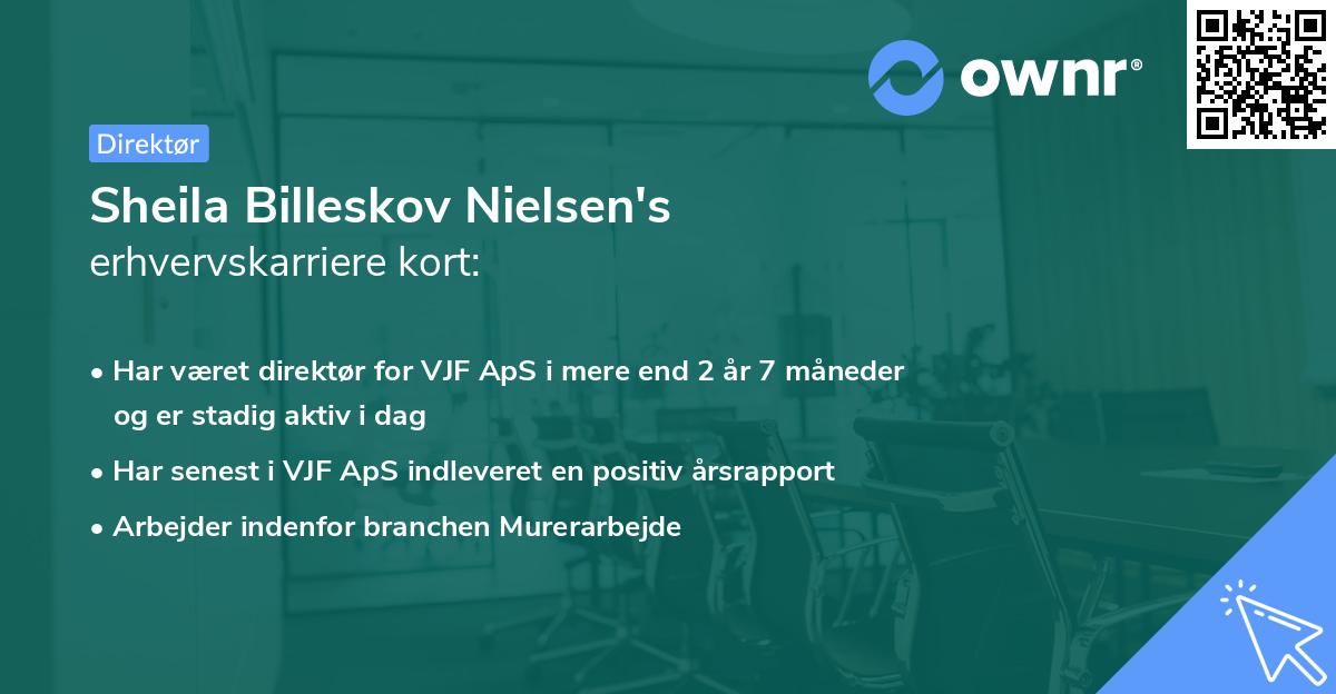 Sheila Billeskov Nielsen's erhvervskarriere kort