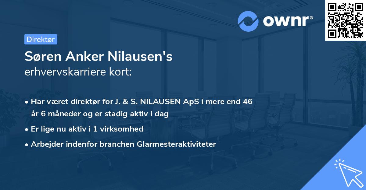 Søren Anker Nilausen's erhvervskarriere kort