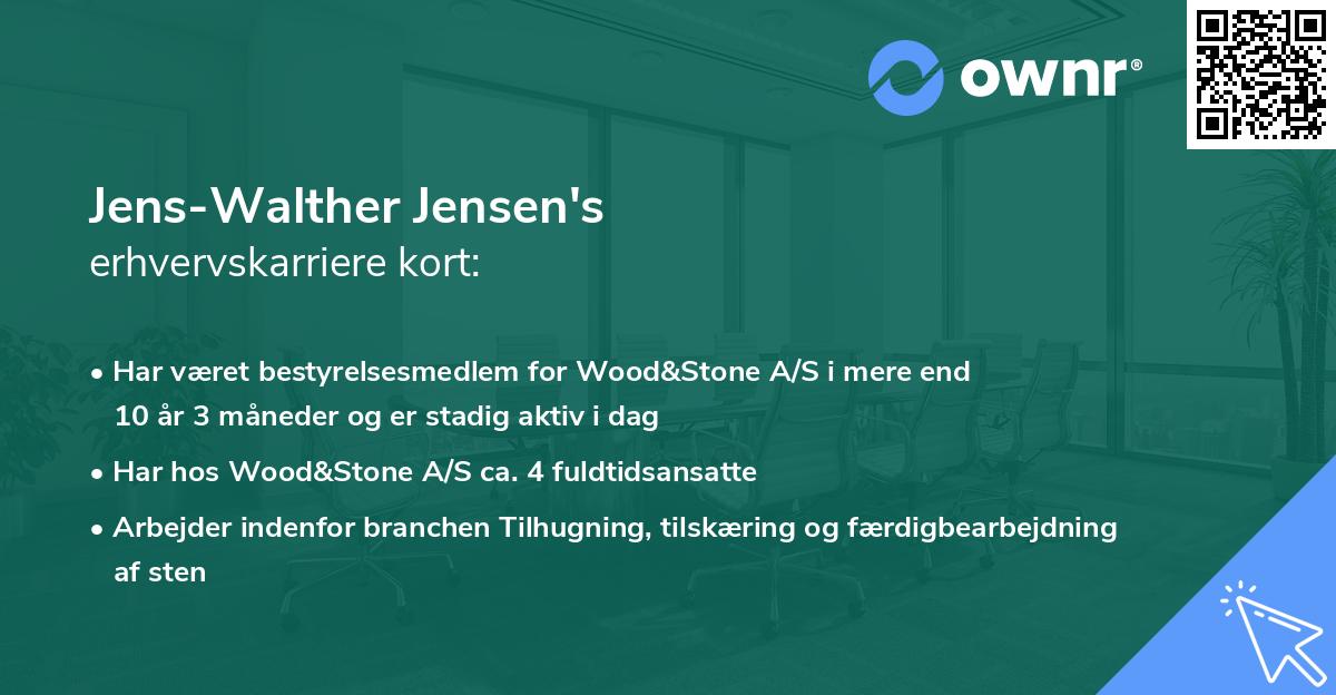 Jens-Walther Jensen's erhvervskarriere kort