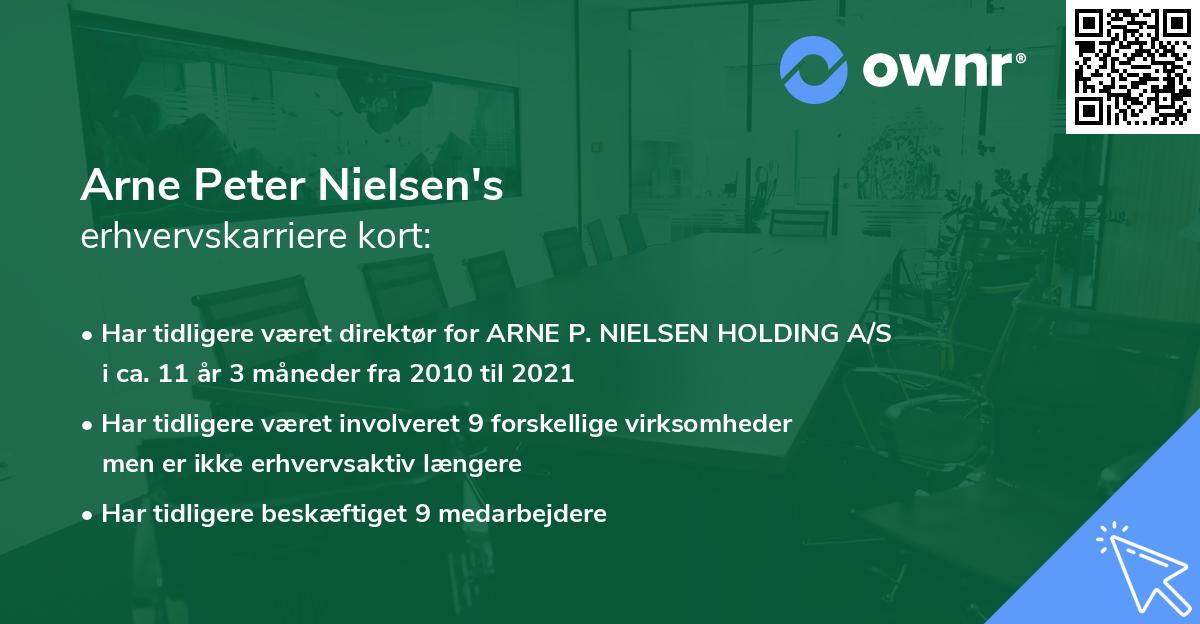 Arne Peter Nielsen's erhvervskarriere kort