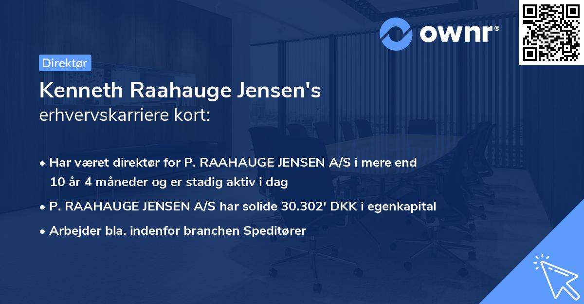 Kenneth Raahauge Jensen's erhvervskarriere kort