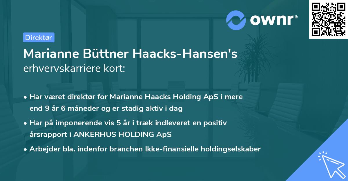 Marianne Büttner Haacks-Hansen's erhvervskarriere kort