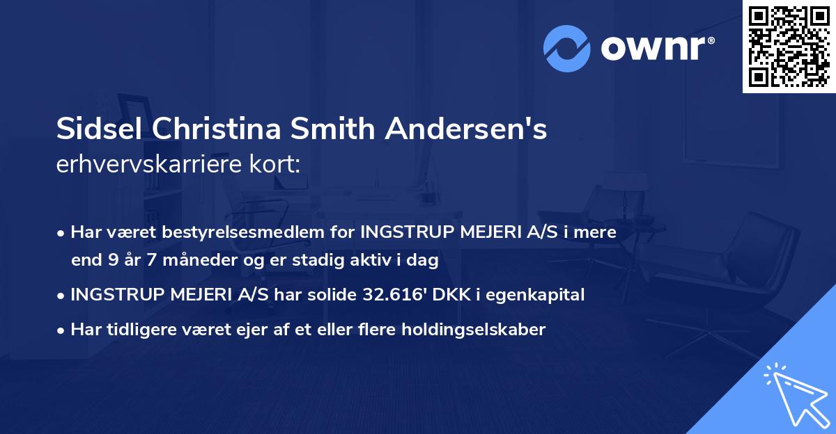 Sidsel Christina Smith Andersen's erhvervskarriere kort