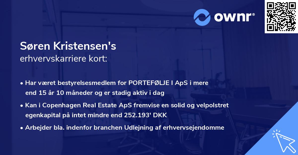 Søren Kristensen's erhvervskarriere kort