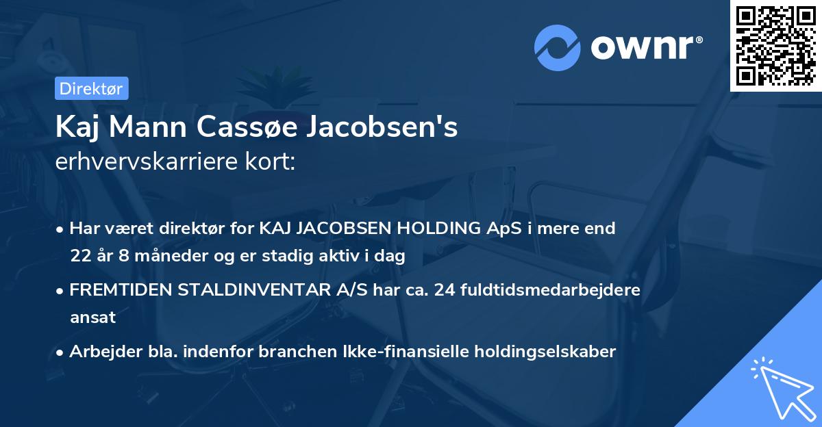 Kaj Mann Cassøe Jacobsen's erhvervskarriere kort