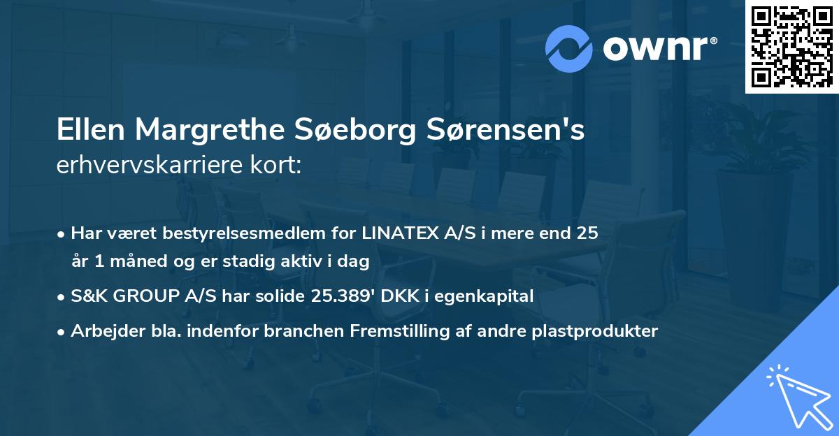Ellen Margrethe Søeborg Sørensen's erhvervskarriere kort