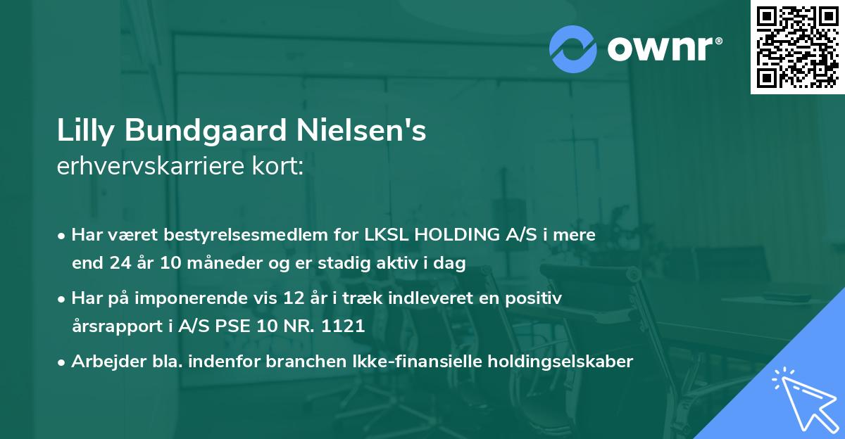 Lilly Bundgaard Nielsen's erhvervskarriere kort