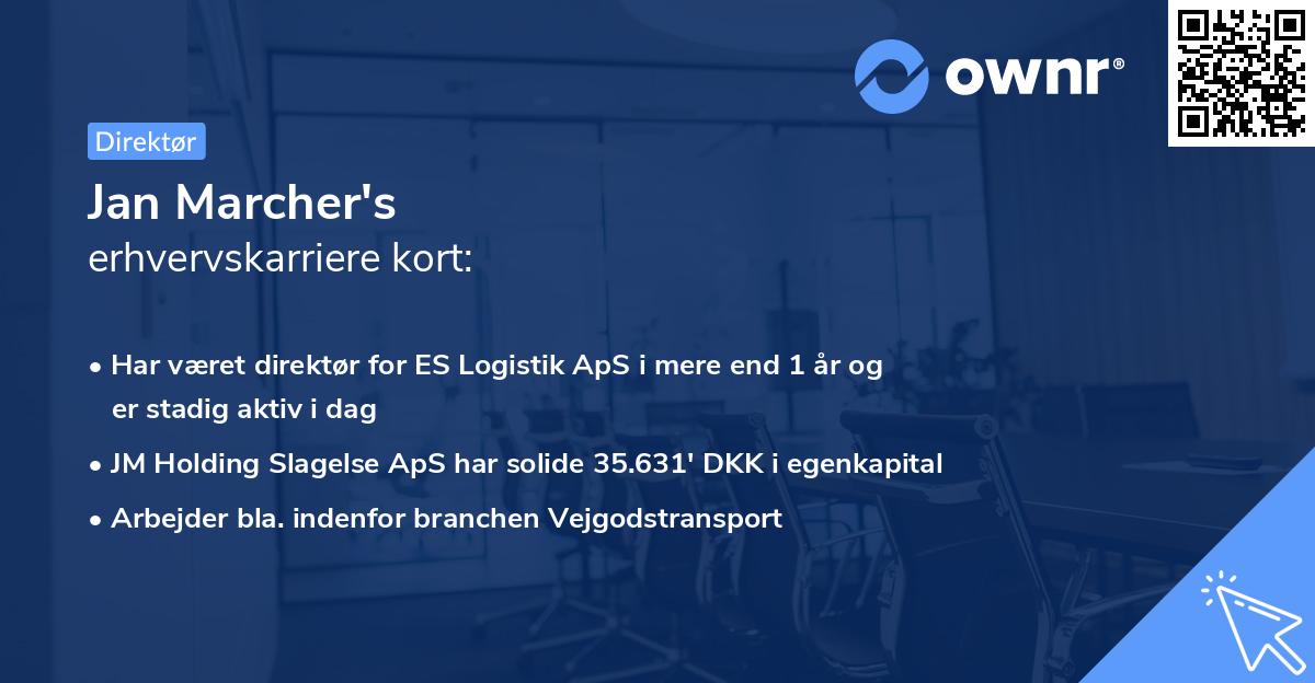 Jan Marcher's erhvervskarriere kort