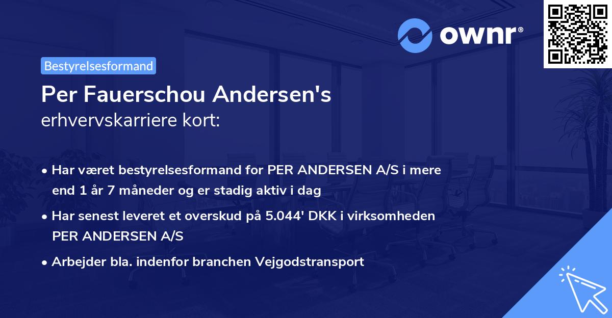 Per Fauerschou Andersen's erhvervskarriere kort