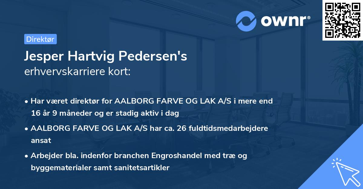 Jesper Hartvig Pedersen's erhvervskarriere kort