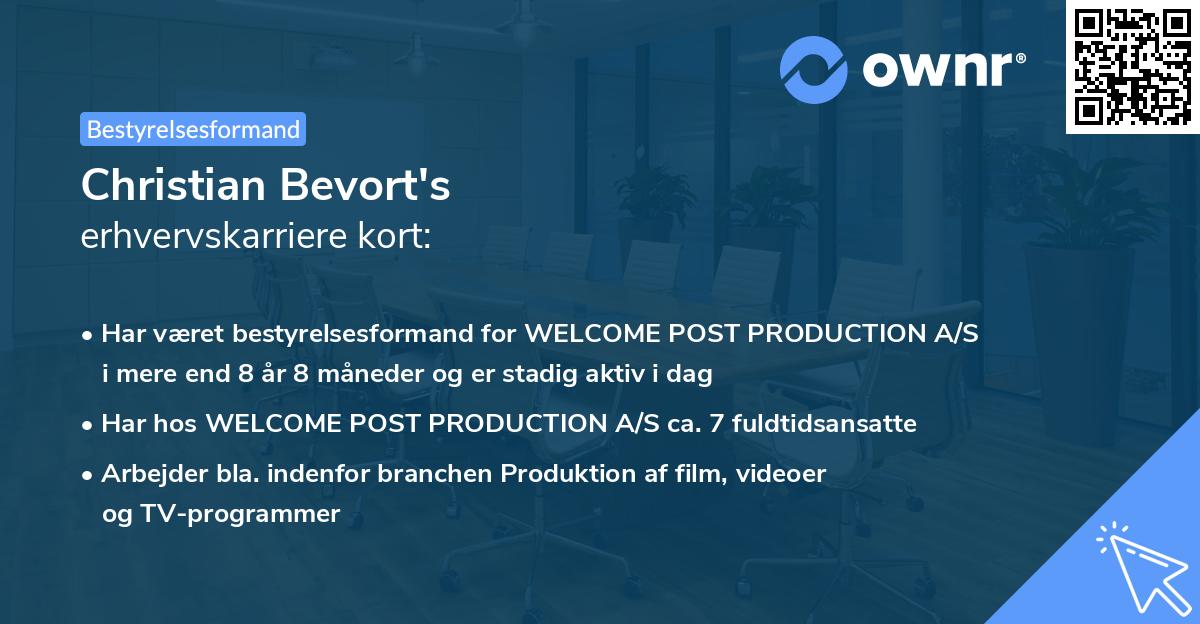 Christian Bevort's erhvervskarriere kort
