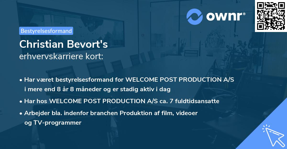Christian Bevort's erhvervskarriere kort