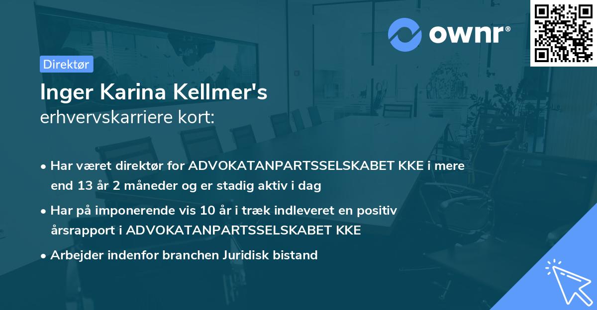 Inger Karina Kellmer's erhvervskarriere kort