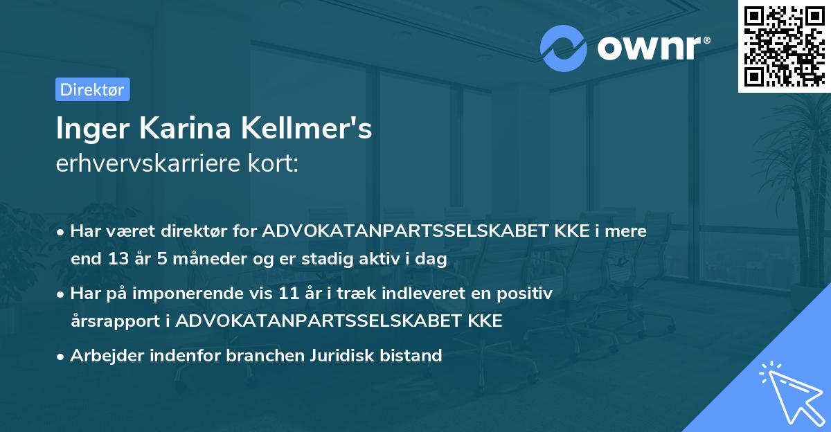 Inger Karina Kellmer's erhvervskarriere kort