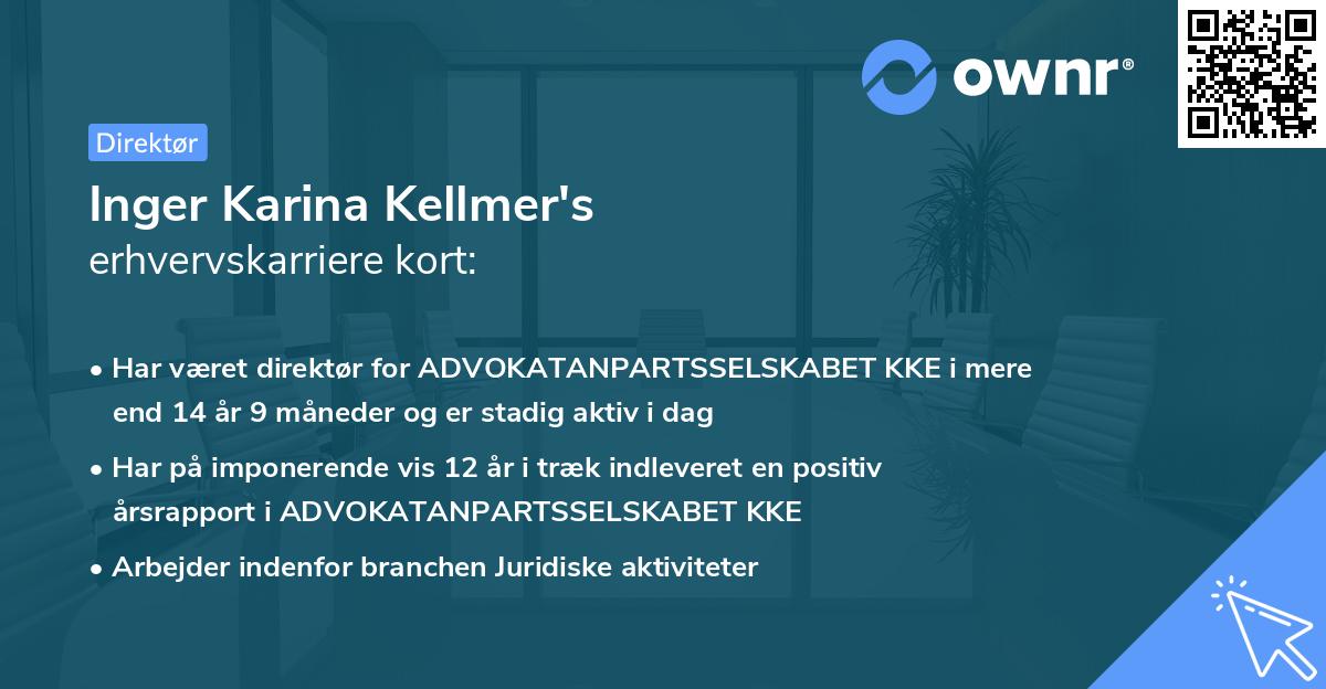 Inger Karina Kellmer's erhvervskarriere kort