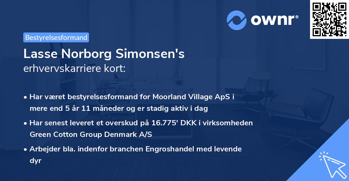 Lasse Norborg Simonsen's erhvervskarriere kort