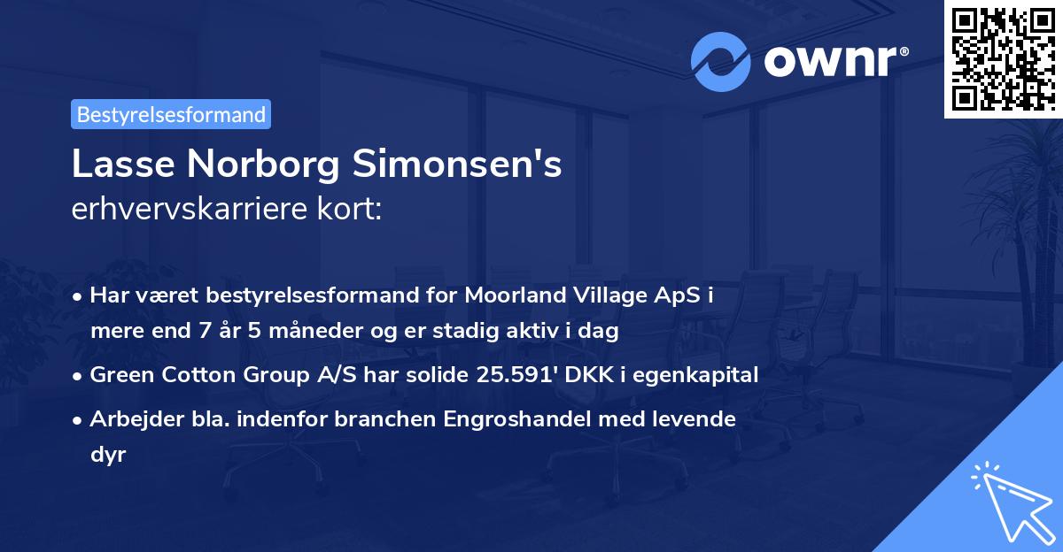 Lasse Norborg Simonsen's erhvervskarriere kort