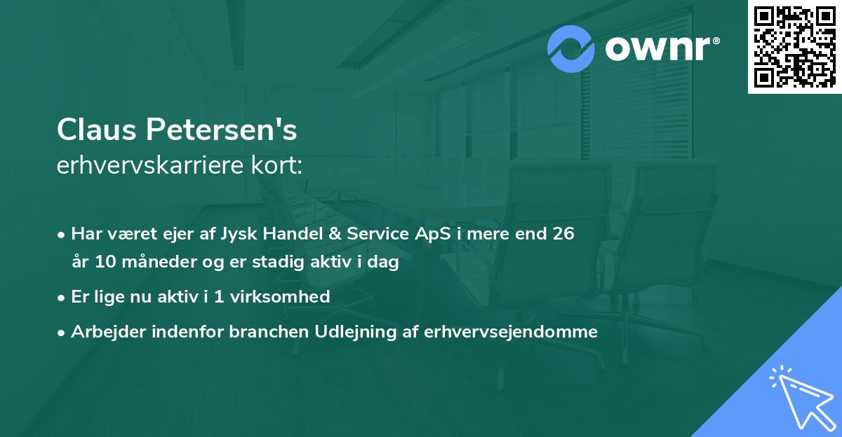 Claus Petersen's erhvervskarriere kort