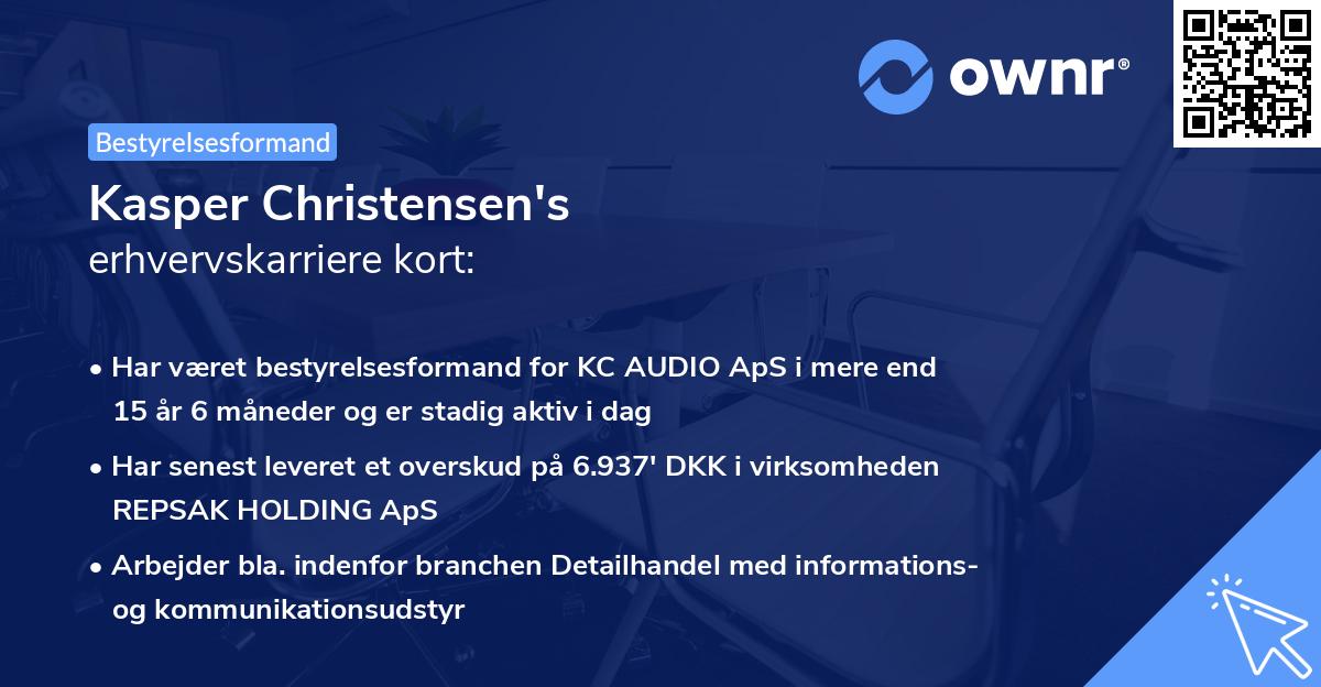 Kasper Christensen's erhvervskarriere kort