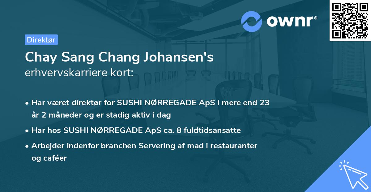 Chay Sang Chang Johansen's erhvervskarriere kort