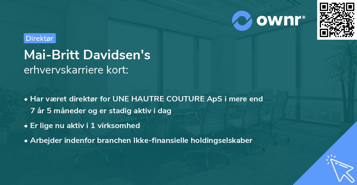 Mai-Britt Davidsen's erhvervskarriere kort
