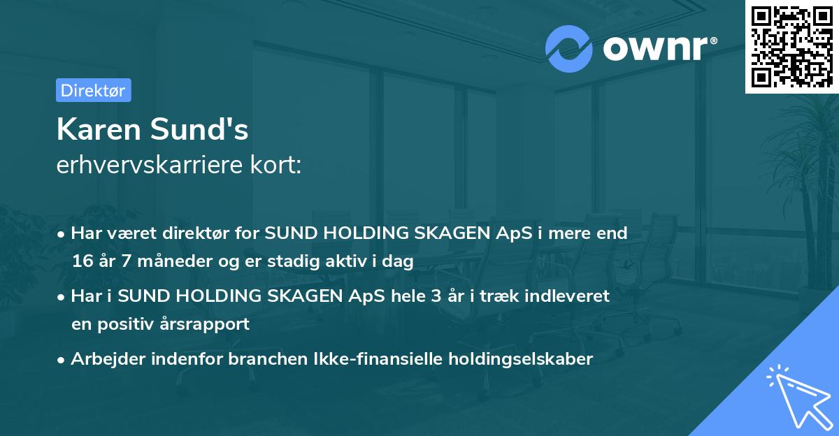 Karen Sund's erhvervskarriere kort