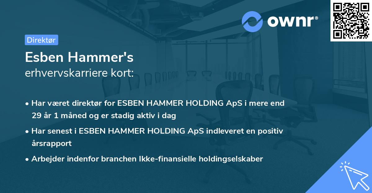 Esben Hammer's erhvervskarriere kort