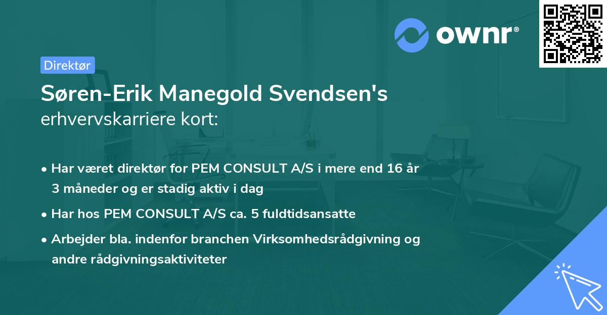 Søren-Erik Manegold Svendsen's erhvervskarriere kort