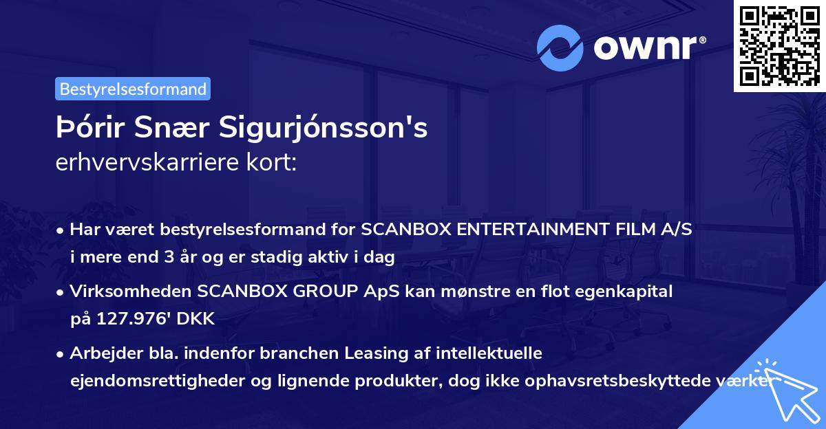 Þórir Snær Sigurjónsson's erhvervskarriere kort