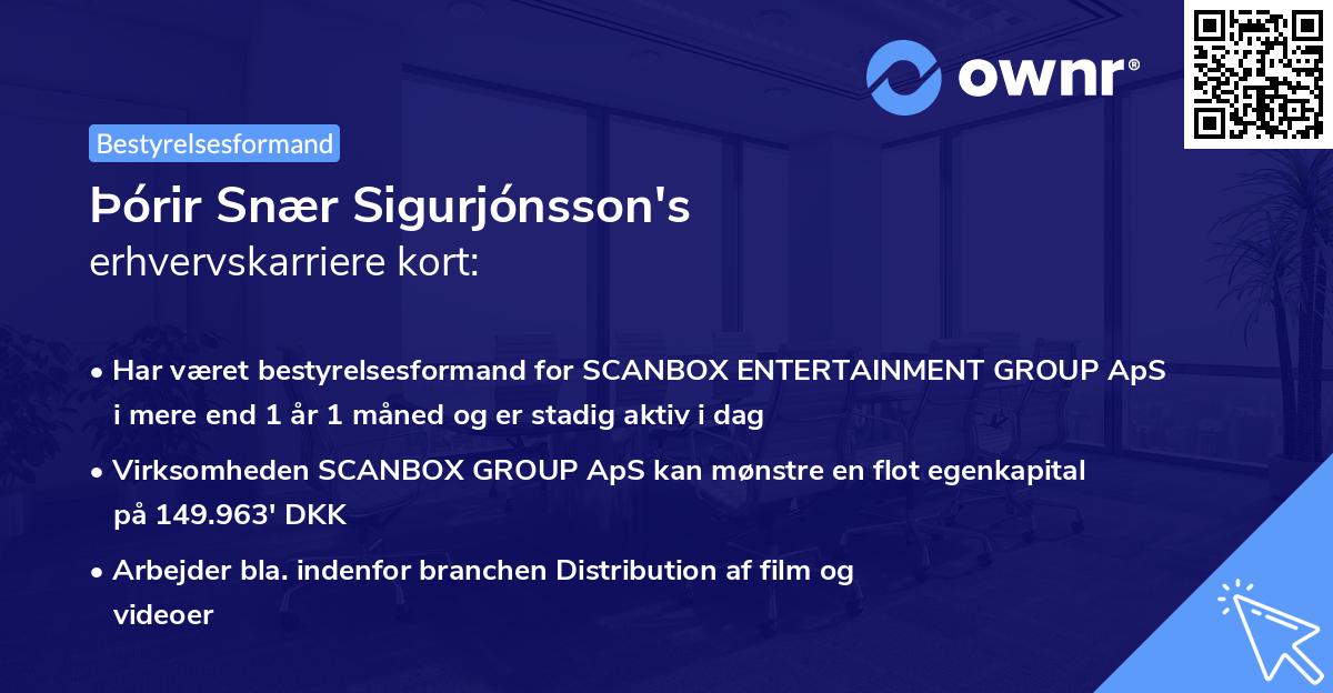 Þórir Snær Sigurjónsson's erhvervskarriere kort