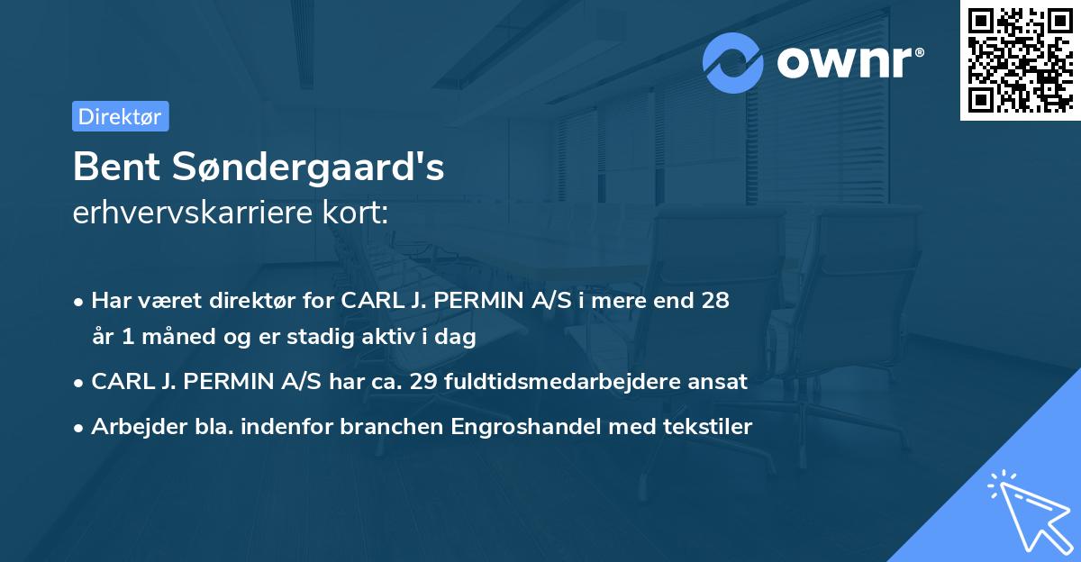 Bent Søndergaard's erhvervskarriere kort