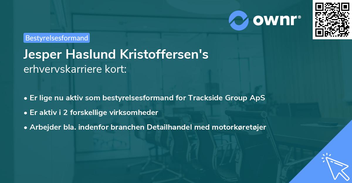 Jesper Haslund Kristoffersen's erhvervskarriere kort