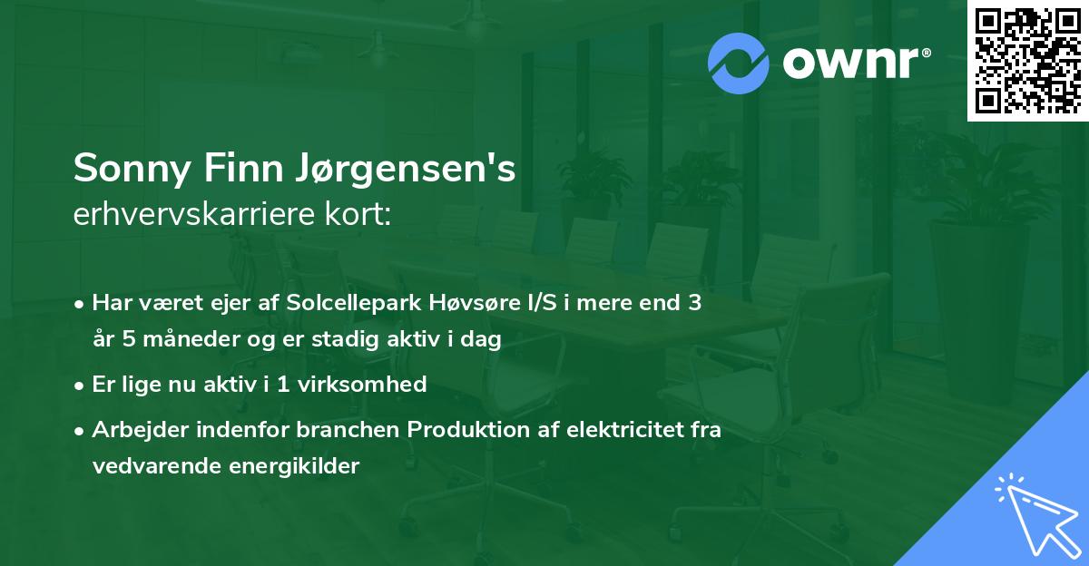 Sonny Finn Jørgensen's erhvervskarriere kort