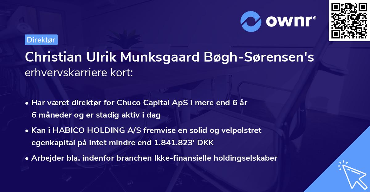 Christian Ulrik Munksgaard Bøgh-Sørensen's erhvervskarriere kort