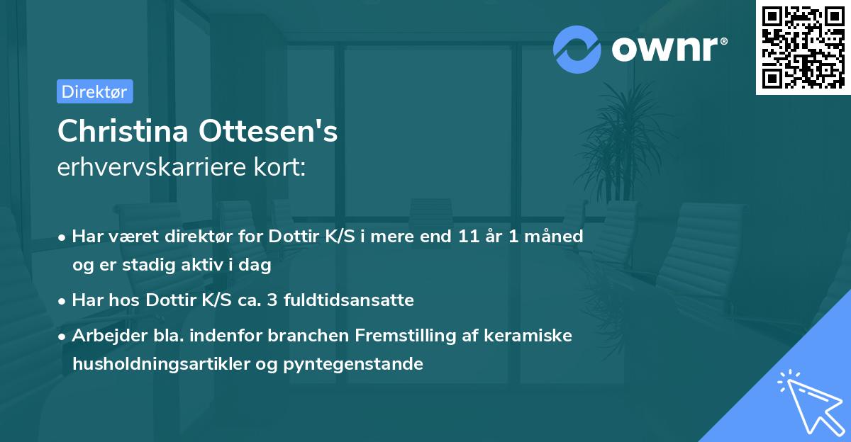 Christina Ottesen's erhvervskarriere kort
