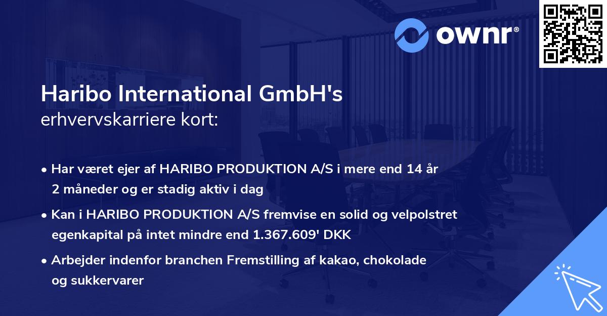 Haribo International GmbH's erhvervskarriere kort