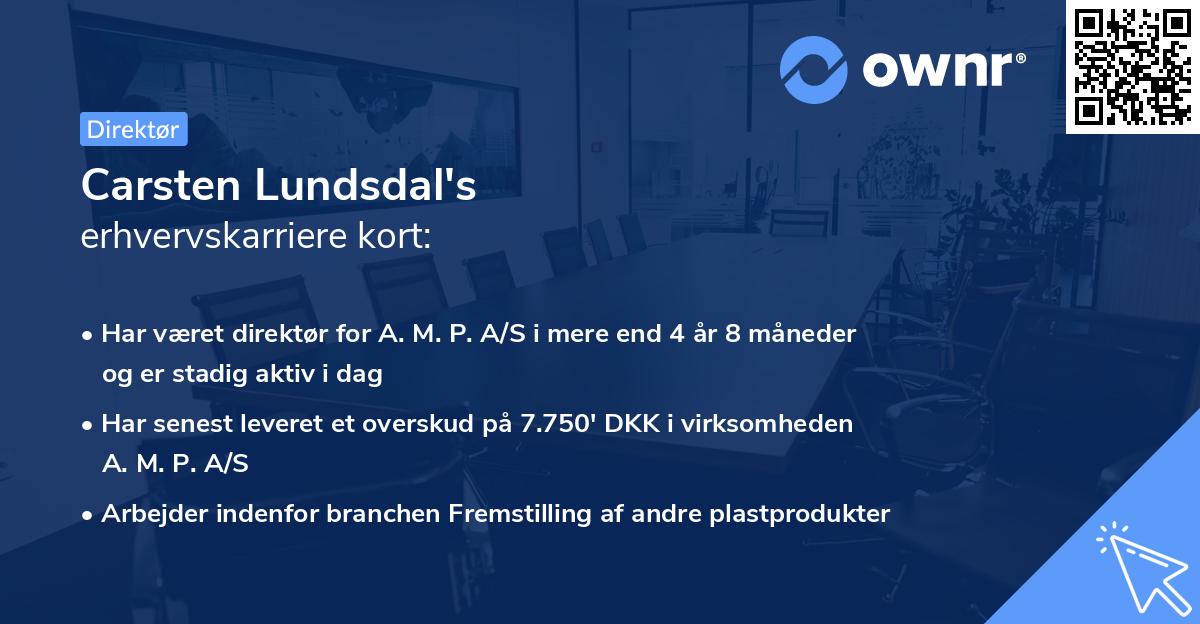 Carsten Lundsdal's erhvervskarriere kort