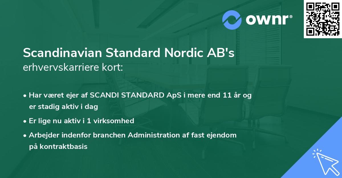 Scandinavian Standard Nordic AB's erhvervskarriere kort