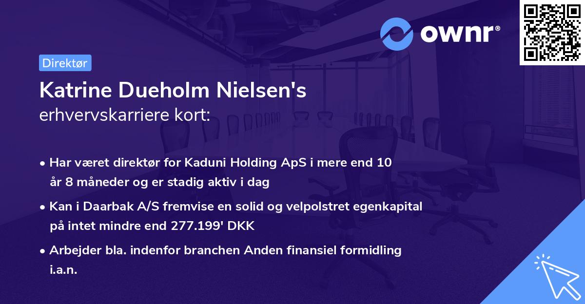 Katrine Dueholm Nielsen's erhvervskarriere kort